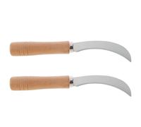 PRETYZOOM 2 Pièces Couteau de Cuisine Acier Inoxydable pour Légumes et Fruits Incurvé pour Couper Herbes Aromatiques et Ananas Lame Tranchante Poignée Ergonomique Confortable