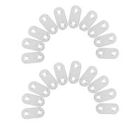 PRETYZOOM 20 Pièces Équerre Fixation Plate en Acier Inoxydable Argenté, Support Plat Robuste 36x16 Mm, pour Projets de Mobilier DIY et Réparation D'étagères ou Armoires