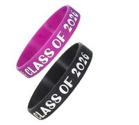 PRETYZOOM 24 Pièces Bracelet Class Of 2026, Présent de Diplôme Silicone Léger et Confortable Design Unique pour Fête de Fin D'année et Célébration Scolaire