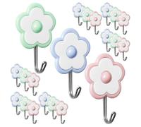 PRETYZOOM 25 Pièces Crochet Mural Auto-adhésif Fleur Décoratif | Plastique Ps Léger, Surface Lisse, Pose sans Perçage, Rangement Mural Salle de Bain et Ustensiles Cuisine, Couleur Aléatoire