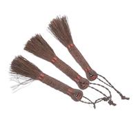PRETYZOOM 3 Pièces Brosse à Bonsaï de Jardin, Balai à Main en Fibre de Palmier, Couleur Café, pour Bonsaï et Pot de Fleurs, Nettoyage Doux, Présent de Crémaillère