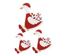 PRETYZOOM 3 Pièces Canard Mini Ambiance Festive en Mousse PVC Décoration de Noël Rouge pour Plateau Pendant Fêtes d'hiver