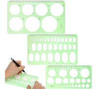 PRETYZOOM 3 Pièces Ensemble de Modèles de Dessin Géométriques en Abs Vert Transparent Règles Fines et Système Métrique pour Étudiants en Architecture et Technique Réseau