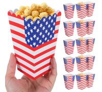 PRETYZOOM 36 Pièces Boîtes à Pop-corn Jetables en Papier pour Fête de L'indépendance, Design Patriotique Drapeau Américain, Légères Réunions Familiales