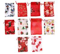 PRETYZOOM 36pièces Sachet De Noël Organza Avec Cordon De Pochettes Décoratives Pour Événements Festifs Et Mariages
