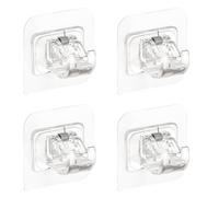PRETYZOOM 4 Pièces Crochets Adhésifs Transparents, pour Tringles à Rideaux | Fixation sans Perçage, Support Auto-adhésif en ABS et Ressort, pour Vitrages, Projets Diy, Locataires