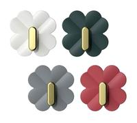 PRETYZOOM 4 Pièces Crochets Muraux Décoratifs en Trèfle, Adhésifs PP | Organisation Gain de Place, Usage Couloir et Balcon, Support Robuste, Lot Décoratif pour Clés et Accessoires