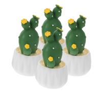 PRETYZOOM 4 Pièces Mini Cactus Artificiel en Pot Décoratif