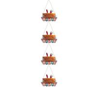 PRETYZOOM 4 Pièces pendentif en bois de lapin cintre de couronne décoration de salon décoration de pâques décoration pâques panneau de porte d'entrée de pâques panneau de porte de pâques