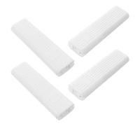 PRETYZOOM 4 Pièces Storez à Lamelles Blanc en Plastique Installation sans Perçage et Poignée Carrée Moderne, pour Usage Domestique Minimaliste