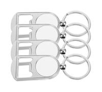 PRETYZOOM 4pièces Porte-clés Décapsuleur Métal Ouvre-bouteille Pratique et Personnalisable par Transfert Thermique Accessoire Bière pour Cadeaux