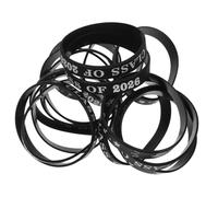 PRETYZOOM 50 Pièces Bracelet et Saison de Graduation 2026 Extensible en Silicone et Confortable Noir pour Présent de Diplôme, pour Fête de Remise des Diplômes