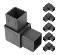 PRETYZOOM 6 Pièces Connecteur d'angle en Plastique Noir pour Tube Carré, Équerre de Renfort à Angle Droit en Polypropylène, Compatible DIY et Usage Intérieur