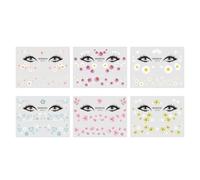 PRETYZOOM Autocollants Décor Petite Clavicule Couleur Aléatoire Visage Marguerite 6pcs Imperméables en Papier Sûr Peau pour Maquillage Femme Fille
