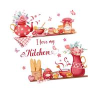 PRETYZOOM Autocollants Muraux la Cuisine 30x60 Cm 2 Pcs, Autocollant Intérieur en Matériau Résistant, Décoration Murale Ludique pour Restaurant et Salle à Manger, Stickers Décoratifs Cuisine