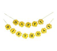 PRETYZOOM Bannière D'anniversaire Guirlande Fanion Originale et Festive Tournesol en Papier Jaune Créative pour Décoration de Fête Familiale et Club
