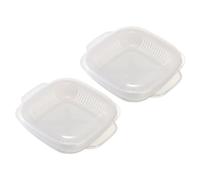 PRETYZOOM Boîte à Lunch Blanche 2 Pièces en Pp Résistante Chaleur Design Séparé pour Micro-ondes et Réfrigérateur pour Repas Frais et Pratique