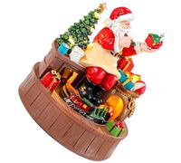 PRETYZOOM Boîte à Musique de Noël en Résine avec Figurine du Père Noël Tournante et Lumière LED Chaude pour Décoration de Table et Réunions Familiales