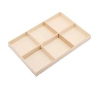 PRETYZOOM Boîte De Rangement En Bois À 6 Compartiments Plateau Compartiment Bijoux Rectangulaire Pour Anneaux Bracelets Colliers Organisateur Maison Boutique Et Cadeau