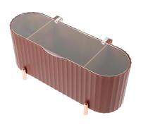PRETYZOOM Boîte de Rangement pour Coton Cosmétique Couvercle Boîte de Bureau en Couleur Rouge Brique Contenant Multifonction pour Cosmétiques et Articles Ménagers Design Compact pour