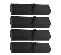 PRETYZOOM Boîtes de bonbons truffés pack de 4 avec 6 compartiments séparés - Usage bureau, voyage, cadeaux d'invités - Papier noir - Doublure intérieure 22,9 x 5,4 x 3,5 cm - Design élégant