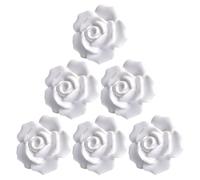 PRETYZOOM Bouton de Meuble Rose en Céramique Blanc, 6 Pcs, Poignée de Tiroir D’armoire, Style Champêtre Européen, pour Placards et Tiroirs