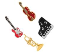 PRETYZOOM Broche D'instrument de Musique Décoration Délicate en Alliage 4pcs pour Vêtements et Accessoires, Usage Quotidien Fêtes