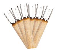 PRETYZOOM Brochettes de Maïs en Acier Inoxydable et Bois Lot de 6 Fourche à Maïs Professionnelle Robuste Finition Soignée, pour Barbecue, Pique-niques et Camping