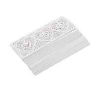 PRETYZOOM Cache-bougies Chauffe-plat Cœur Creux 50 Pièces Papier Blanc Glace Abat-jour LED Décoratif Romantique Mariage Fête Dîner