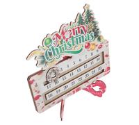 PRETYZOOM Calendrier de L’avent de Noël en Bois, 25 Jours, Décor de | Réutilisable, Style Cartoon, Panneau de Compte à Jour Festif, pour Bureau, Étagère et Décoration Saisonnière