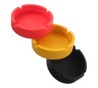 PRETYZOOM Cendrier Rond en Silicone Base Antidérapante 3 Pièces Petit Récipient Incassable pour Usage Bureau et Extérieur