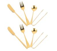 PRETYZOOM Coffret Ustensiles à Fromage en Acier Inoxydable Doré 14 Pièces Poignée Ergonomique et Pinces Portables pour Service Cuisine