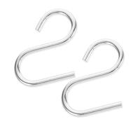 PRETYZOOM Crochets en Fer Galvanisé Couleur Argenté Forme S Lot de 2 Légers, Portables pour Hamac et Chaises Adaptés pour Usage Intérieur et Randonnée