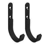 PRETYZOOM Crochets Muraux Robustes en Acier Inoxydable Noir Forte Capacité de Charge Lot de 2 pour Planches à Repasser et Vêtements, pour Salle de Bain et Garage