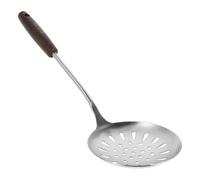 PRETYZOOM Cuillère Perforée pour Égoutter Rapidement en Acier Inoxydable 304 Manche en Bois Unique, Ustensile Cuisine Créatif et Servir à Table