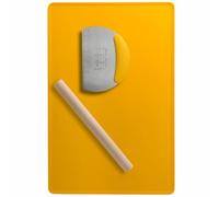 PRETYZOOM D'outils de Pâtisserie Surface Lisse Set de 3 Pièces et Silicone Tapis à Pâte, Rouleau à Pâtisserie Coupe-pâte Outil Pratique Cuisine et Fabrication de Pâtes