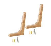 PRETYZOOM Équerre Étagère Murale Support D'étagère en Bois Triangulaire, Lot de 2, pour Plantes en Pot et Livres, Salon ou Bureau