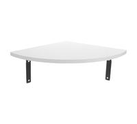 PRETYZOOM Étagère Angle Murale Blanche en Bois Forme Triangle Courbé, Rangement Multi-Usage et Gain de Place pour Décoration Maison Cuisine Minimaliste