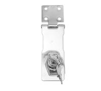 PRETYZOOM Fermoir de Sécurité Boucle de Verrouillage de Porte en Acier Inoxydable Argenté, Anti-theft, Protection Vie Privée, Installation Facile, pour Boîte et Portail