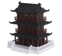 PRETYZOOM Figurine de Maison Vintage en Plastique à Trois Étages, Ornement Décoratif Élégant au Design Traditionnel pour Bibliothèque et Bureau