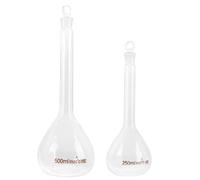 PRETYZOOM Fioles Graduées Flacons Doseurs Précis en Verre Transparent Lot de 2 à Fond Rond Col Haut pour Laboratoire pour Sciences et Mesures Chimiques