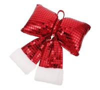 PRETYZOOM Grand Nœud de Noël Rouge à Paillettes, Décoration Festive | Sequin et Coton, Installation Facile, Tenue Solide, Conserve Sa Forme, pour Couronne et Partie Supérieure