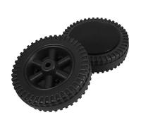 PRETYZOOM Kit de 2 Roues de Barbecue Noires en Hdpe Résistantes Chaleur avec Housse, Légères et Solide, Adaptées pour Chariot de Barbecue ou Tondeuse