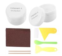 PRETYZOOM Kit de Réparation pour Carrelage et Céramique Blanc, Colle Forte Particules de Cristal et Résine Uv, pour Émail de Lavabo, Usage Polyvalent