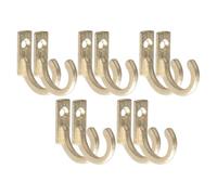 PRETYZOOM Lot de 10 Mini Patères Murales en Alliage de Zinc Doré, Crochet Rétro Incurvé pour Suspendre Robes et Écharpes, pour Toutes Pièces