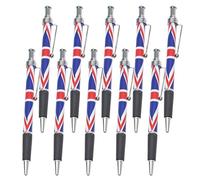PRETYZOOM Lot de 10 Stylos à Bille Drapeau Britannique avec Mécanisme à Clic Pratique et Prise en Main Confortable, Stylos en Plastique et Métal pour Bureau et Signature