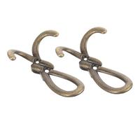 PRETYZOOM Lot de 2 Crochets Doubles en Alliage Rétro Antique, Crochets Robustes pour Suspendre Vêtements, Facile à Installer, Adaptés pour Bureau et Magasin