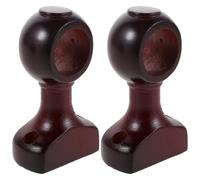 PRETYZOOM Lot de 2 Crochets en Bois Naturel pour Tringle à Rideaux, Supports Muraux Décoratifs et Fiables pour Salon et Chambre à Coucher
