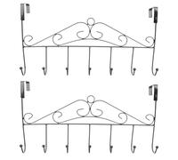 PRETYZOOM Lot de 2 Crochets en Fer Noir pour Porte, Faciles à Installer et Retirer, pour Suspendre Serviettes et Vestes la Buanderie