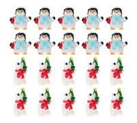 PRETYZOOM Lot de 20 Figurines Miniatures De Pingouin Et d'ours Polaire De Noël en Résine d'hiver - Statue d'ours Polaire - Mini Figurine De Table De Noël pour Gâteau Jardin Paysage Maison